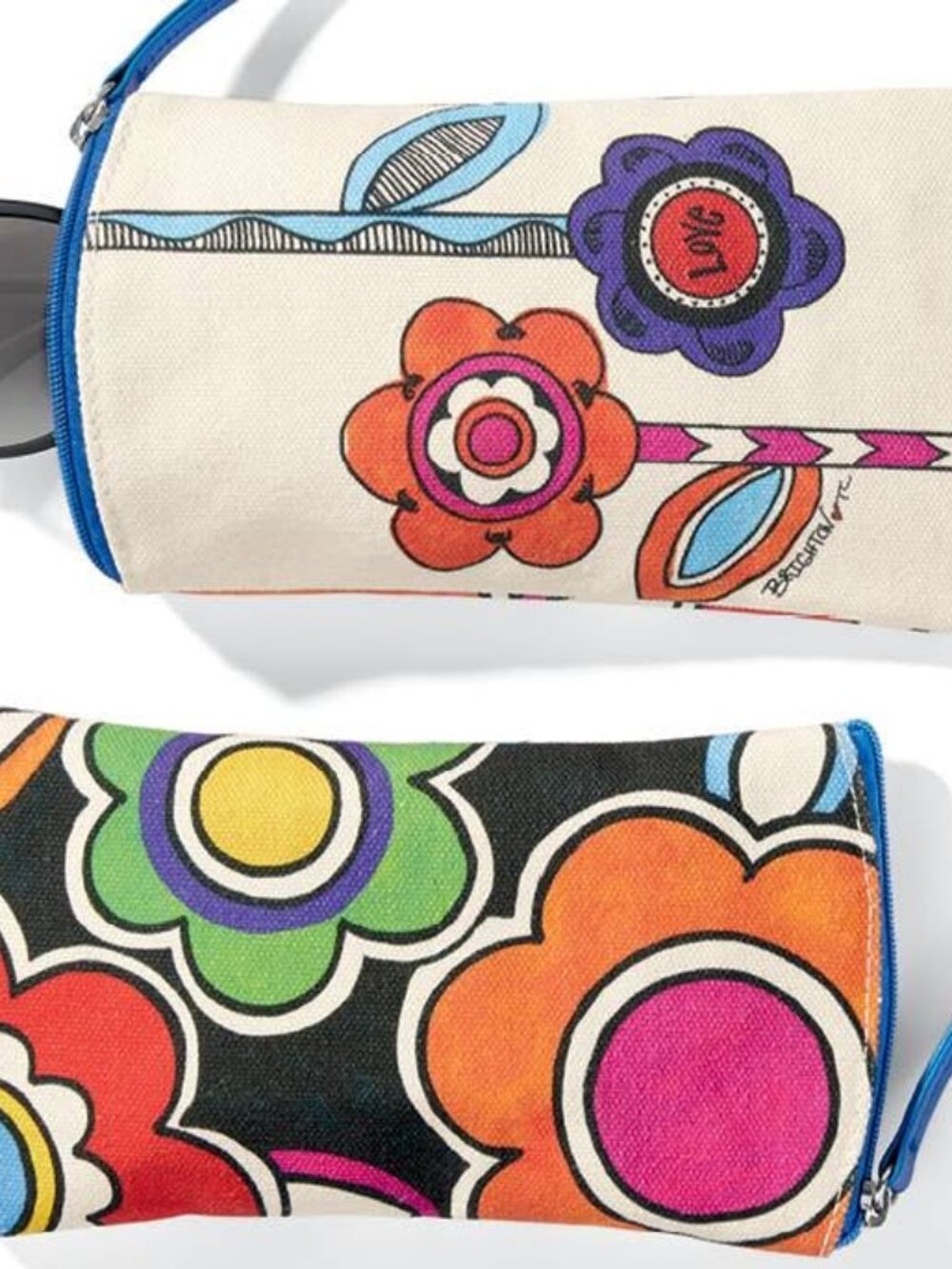 NEW! Brighton Love Groove II Floral Print Colorful Art Zip Top Sunglasses Case